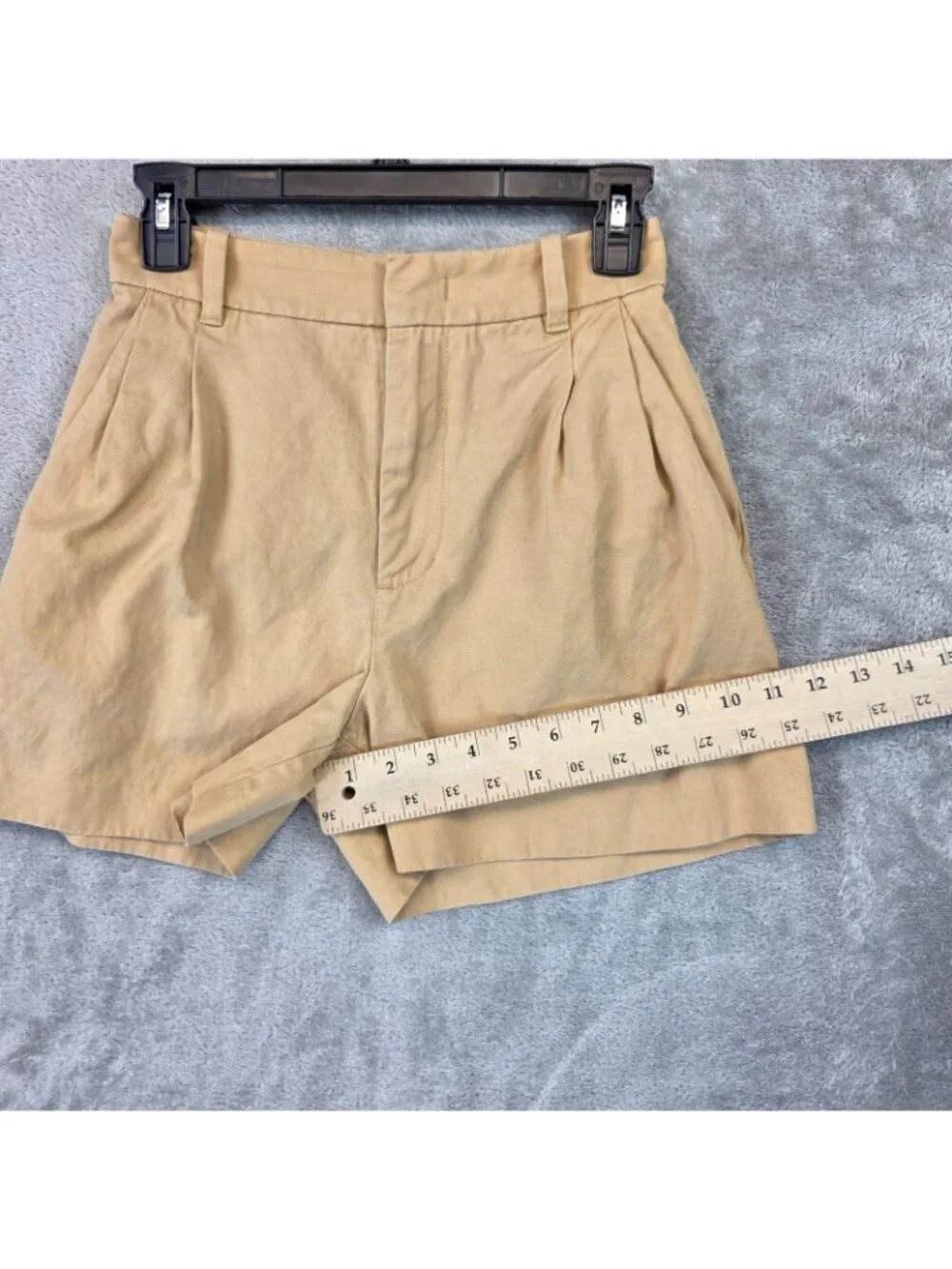 Madewell Shorts Womens 00 Beige Linen Blend Pleated Chino Twill High Rise Casual